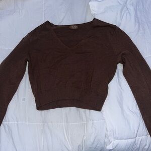 Brown cropped brandy long sleeve